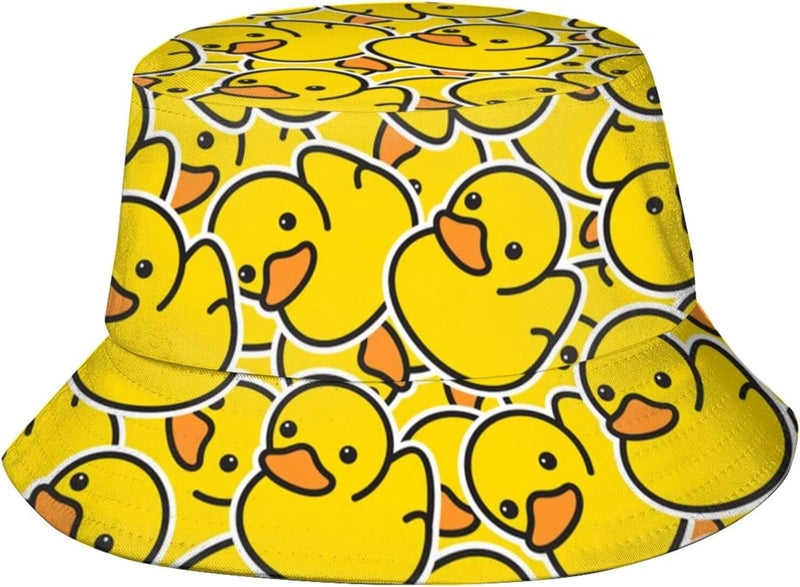 TUSBUIR Funny Duck Bucket Hat Fisherman Hat Beach Travel Sun Hat Outdoor Cap for Unisex Men Women - Image 1